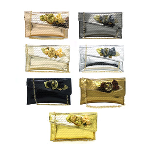 Two In One Flower Fitting Shine Ladies Clutch - myStore20202019