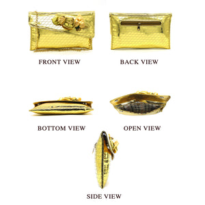 Two In One Flower Fitting Shine Ladies Clutch - myStore20202019