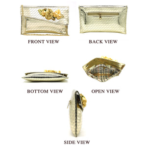 Two In One Flower Fitting Shine Ladies Clutch - myStore20202019