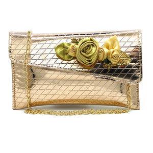 Two In One Flower Fitting Shine Ladies Clutch - myStore20202019