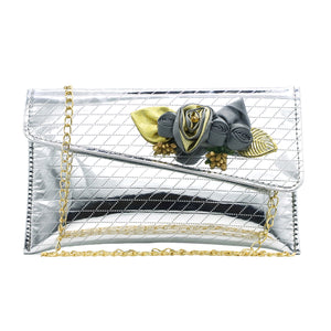 Two In One Flower Fitting Shine Ladies Clutch - myStore20202019
