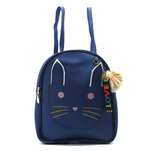 Load image into Gallery viewer, Two In One Front Bow Cat Print Double Zip Girls BackPack - myStore20202019
