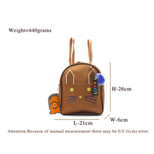 Load image into Gallery viewer, Two In One Front Bow Cat Print Double Zip Girls BackPack - myStore20202019
