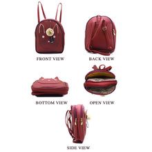 Load image into Gallery viewer, Two In One Front Bow Cat Print Double Zip Girls BackPack - myStore20202019
