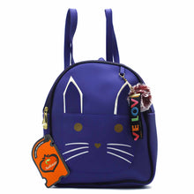 Load image into Gallery viewer, Two In One Front Bow Cat Print Double Zip Girls BackPack - myStore20202019
