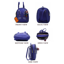 Load image into Gallery viewer, Two In One Front Bow Cat Print Double Zip Girls BackPack - myStore20202019
