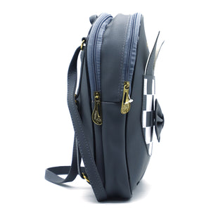 Two In One Front Bow Checks Pattern Double Zip Girls BackPack - myStore20202019