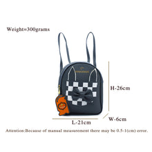 Load image into Gallery viewer, Two In One Front Bow Checks Pattern Double Zip Girls BackPack - myStore20202019
