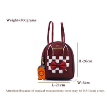 Load image into Gallery viewer, Two In One Front Bow Checks Pattern Double Zip Girls BackPack - myStore20202019
