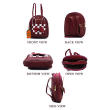 Load image into Gallery viewer, Two In One Front Bow Checks Pattern Double Zip Girls BackPack - myStore20202019
