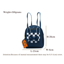 Load image into Gallery viewer, Two In One Front Bow Checks Pattern Double Zip Girls BackPack - myStore20202019
