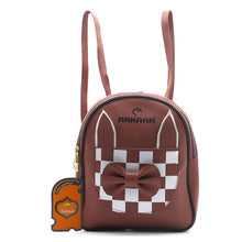 Load image into Gallery viewer, Two In One Front Bow Checks Pattern Double Zip Girls BackPack - myStore20202019
