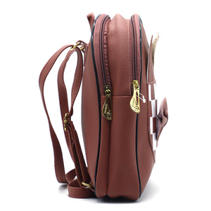 Two In One Front Bow Checks Pattern Double Zip Girls BackPack - myStore20202019