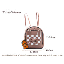 Load image into Gallery viewer, Two In One Front Bow Checks Pattern Double Zip Girls BackPack - myStore20202019
