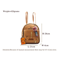Load image into Gallery viewer, Two In One Front Bow Flap Pocket Double Zip Girls BackPack - myStore20202019
