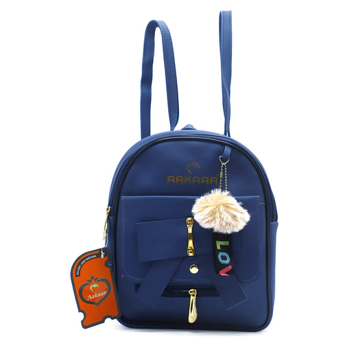 Two In One Front Bow Flap Pocket Double Zip Girls BackPack - myStore20202019