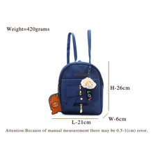 Load image into Gallery viewer, Two In One Front Bow Flap Pocket Double Zip Girls BackPack - myStore20202019
