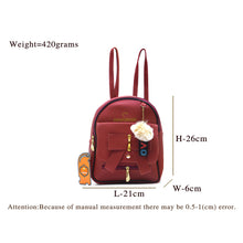 Load image into Gallery viewer, Two In One Front Bow Flap Pocket Double Zip Girls BackPack - myStore20202019
