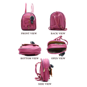 Two In One Front Bow Flap Pocket Double Zip Girls BackPack - myStore20202019
