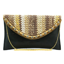 Load image into Gallery viewer, Two In One Jute Stone Flap Envelope Women Clutch - myStore20202019
