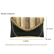 Load image into Gallery viewer, Two In One Jute Stone Flap Envelope Women Clutch - myStore20202019

