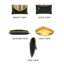 Load image into Gallery viewer, Two In One Jute Stone Flap Envelope Women Clutch - myStore20202019
