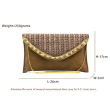 Load image into Gallery viewer, Two In One Jute Stone Flap Envelope Women Clutch - myStore20202019
