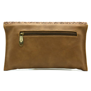 Two In One Jute Stone Flap Envelope Women Clutch - myStore20202019