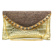 Load image into Gallery viewer, Two In One Jute Stone Flap Envelope Women Clutch - myStore20202019
