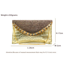Load image into Gallery viewer, Two In One Jute Stone Flap Envelope Women Clutch - myStore20202019
