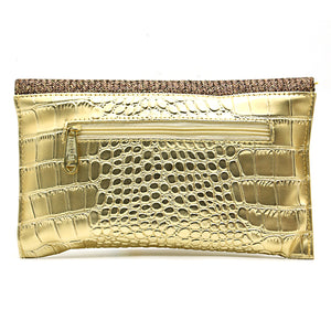 Two In One Jute Stone Flap Envelope Women Clutch - myStore20202019