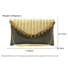 Load image into Gallery viewer, Two In One Jute Stone Flap Envelope Women Clutch - myStore20202019
