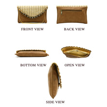 Load image into Gallery viewer, Two In One Jute Stone Flap Envelope Women Clutch - myStore20202019
