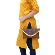 Load image into Gallery viewer, Two In One Jute Stone Flap Envelope Women Clutch - myStore20202019
