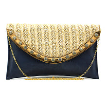 Load image into Gallery viewer, Two In One Jute Stone Flap Envelope Women Clutch - myStore20202019

