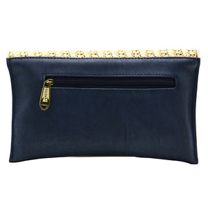 Two In One Jute Stone Flap Envelope Women Clutch - myStore20202019