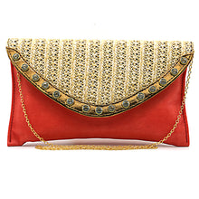 Load image into Gallery viewer, Two In One Jute Stone Flap Envelope Women Clutch - myStore20202019
