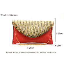 Load image into Gallery viewer, Two In One Jute Stone Flap Envelope Women Clutch - myStore20202019
