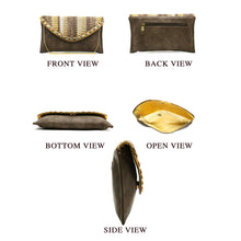 Load image into Gallery viewer, Two In One Jute Stone Flap Envelope Women Clutch - myStore20202019
