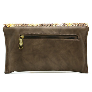 Two In One Jute Stone Flap Envelope Women Clutch - myStore20202019