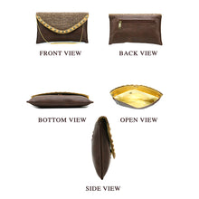 Load image into Gallery viewer, Two In One Jute Stone Flap Envelope Women Clutch - myStore20202019
