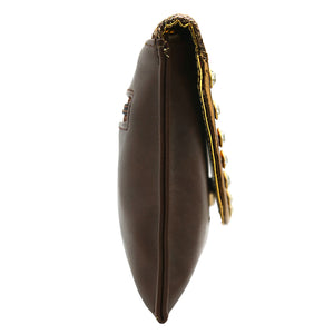 Two In One Jute Stone Flap Envelope Women Clutch - myStore20202019
