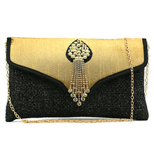 Load image into Gallery viewer, Two In One Jute V Flap Envelope Women Clutch - myStore20202019
