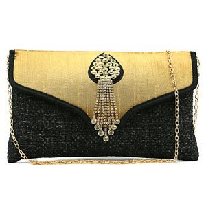 Two In One Jute V Flap Envelope Women Clutch - myStore20202019