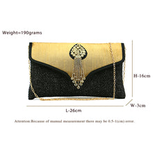 Load image into Gallery viewer, Two In One Jute V Flap Envelope Women Clutch - myStore20202019
