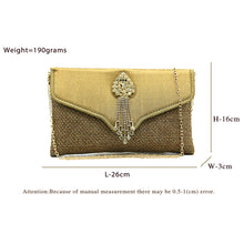 Load image into Gallery viewer, Two In One Jute V Flap Envelope Women Clutch - myStore20202019
