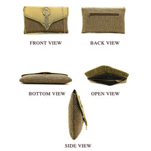 Load image into Gallery viewer, Two In One Jute V Flap Envelope Women Clutch - myStore20202019

