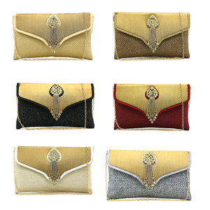 Two In One Jute V Flap Envelope Women Clutch - myStore20202019