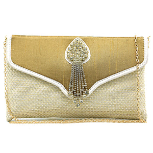 Two In One Jute V Flap Envelope Women Clutch - myStore20202019