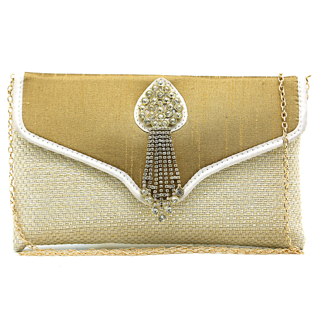 Two In One Jute V Flap Envelope Women Clutch - myStore20202019